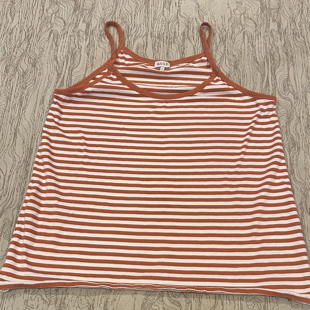 KULE Women's Rust and White Striped Camisole